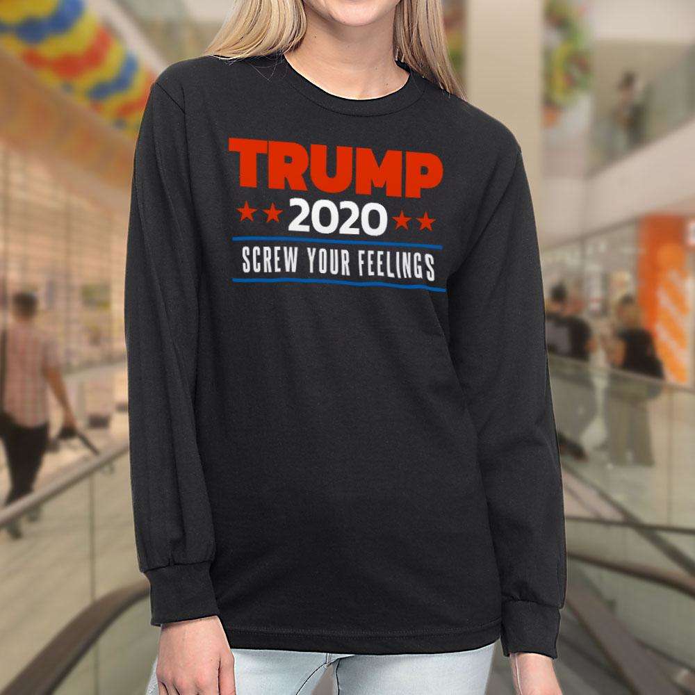 Designs by MyUtopia Shout Out:Trump 2020 Screw Your Feelings Long Sleeve Ultra Cotton T-Shirt
