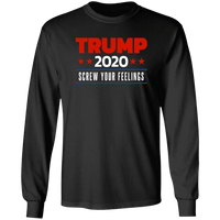 Load image into Gallery viewer, Designs by MyUtopia Shout Out:Trump 2020 Screw Your Feelings Long Sleeve Ultra Cotton T-Shirt,S / Black,Long Sleeve T-Shirts
