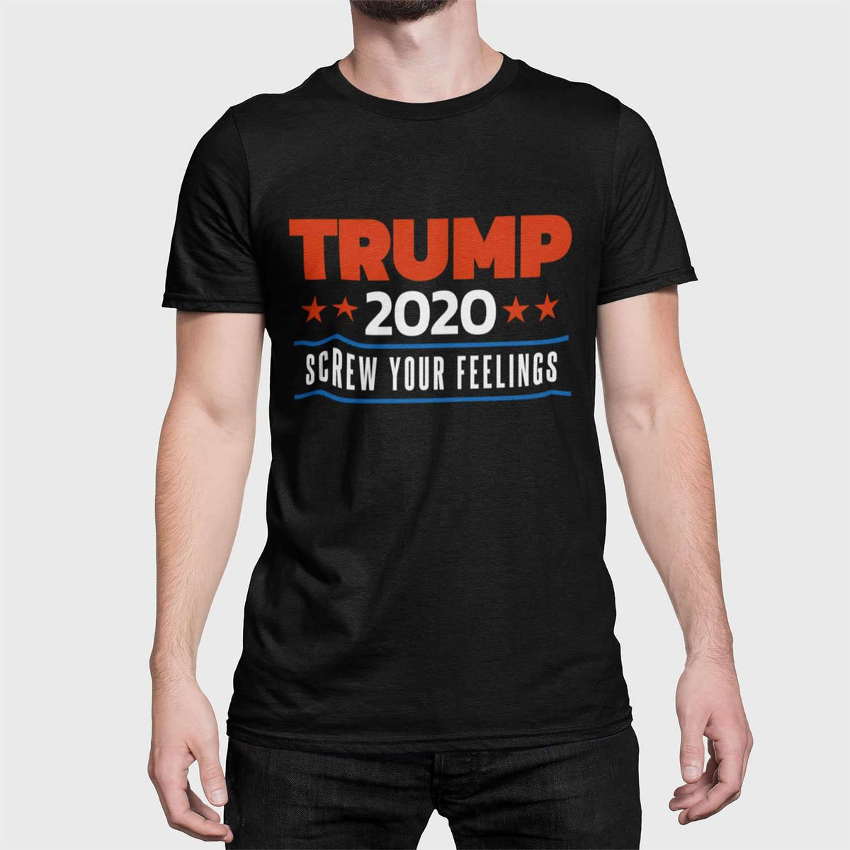 Designs by MyUtopia Shout Out:Trump 2020 Screw Your Feelings Political Humor Unisex Jersey Short-Sleeve T-Shirt