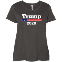 Load image into Gallery viewer, Designs by MyUtopia Shout Out:Trump 2020 US Flag Ladies&#39; Plus Size Curvy T-Shirt,Vintage Smoke / Plus 1X,Ladies T-Shirts
