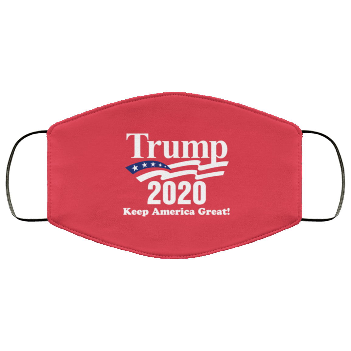 Designs by MyUtopia Shout Out:Trump 2020 Waiving Flag Adult Fabric Face Mask with Elastic Ear Loops,3 Layer Face Mask / Red / Adult,Fabric Face Mask