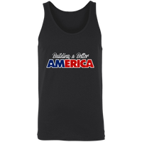 Load image into Gallery viewer, Designs by MyUtopia Shout Out:Trump Building A Better America Unisex Tank,X-Small / Black,Tank Tops
