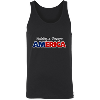 Load image into Gallery viewer, Designs by MyUtopia Shout Out:Trump Building A Stronger America Unisex Tank,X-Small / Black,Tank Tops
