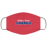 Load image into Gallery viewer, Designs by MyUtopia Shout Out:Trump Building Stronger America Adult Fabric Face Mask with Elastic Ear Loops,3 Layer Fabric Face Mask / Red / Adult,Fabric Face Mask
