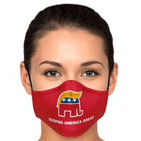 Load image into Gallery viewer, Designs by MyUtopia Shout Out:Trump Elephant Humor Fitted Face Mask w. Adjustable Ear Loops
