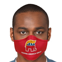 Load image into Gallery viewer, Designs by MyUtopia Shout Out:Trump Elephant Humor Fitted Face Mask w. Adjustable Ear Loops
