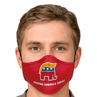 Load image into Gallery viewer, Designs by MyUtopia Shout Out:Trump Elephant Humor Fitted Face Mask w. Adjustable Ear Loops
