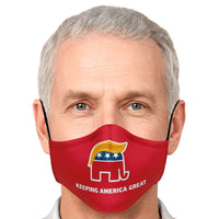Load image into Gallery viewer, Designs by MyUtopia Shout Out:Trump Elephant Humor Fitted Face Mask w. Adjustable Ear Loops
