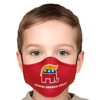 Load image into Gallery viewer, Designs by MyUtopia Shout Out:Trump Elephant Humor Fitted Face Mask w. Adjustable Ear Loops
