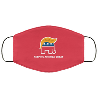 Load image into Gallery viewer, Designs by MyUtopia Shout Out:Trump Elephant Keeping America Great Adult Fabric Face Mask with Elastic Ear Loops,3 Layer Fabric Face Mask / Red / Adult,Fabric Face Mask
