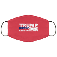 Load image into Gallery viewer, Designs by MyUtopia Shout Out:Trump Flag Keeping America Great Adult Fabric Face Mask with Elastic Ear Loops,3 Layer Fabric Face Mask / Red / White,Fabric Face Mask
