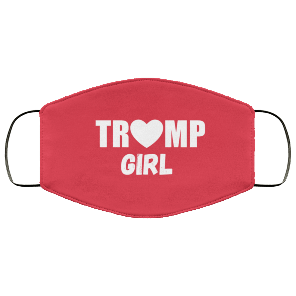 Designs by MyUtopia Shout Out:Trump Girl Adult Fabric Face Mask with Elastic Ear Loops,3 Layer Fabric Face Mask / Red / Adult,Fabric Face Mask