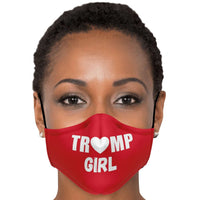 Load image into Gallery viewer, Designs by MyUtopia Shout Out:Trump Girl Adult Fitted Face Mask with Adjustable Ear Loops

