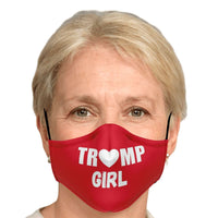 Load image into Gallery viewer, Designs by MyUtopia Shout Out:Trump Girl Adult Fitted Face Mask with Adjustable Ear Loops
