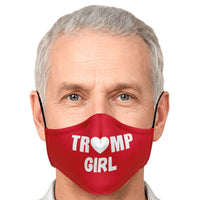 Load image into Gallery viewer, Designs by MyUtopia Shout Out:Trump Girl Adult Fitted Face Mask with Adjustable Ear Loops
