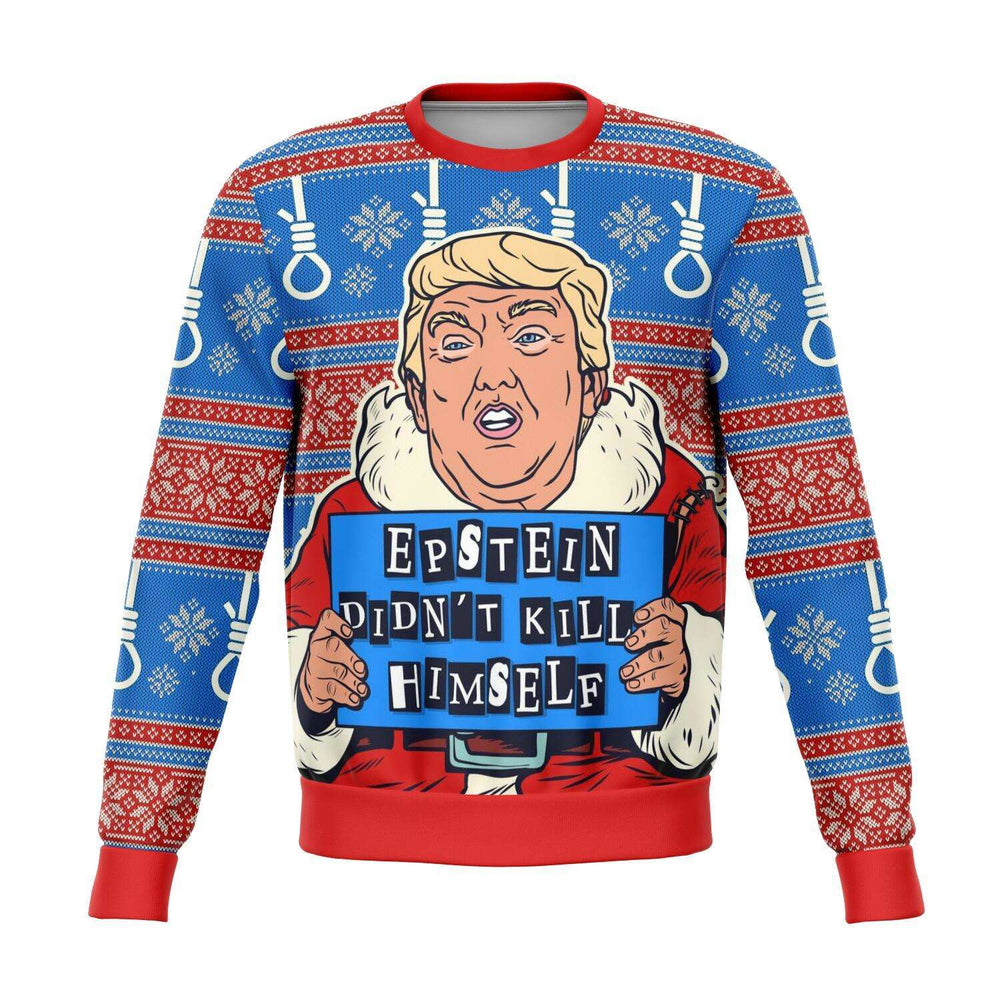 Designs by MyUtopia Shout Out:Trump Humor Funny Christmas Sweater - Premium Unisex Fashion Sweatshirt,XS / Multi,Fashion Sweatshirt - AOP