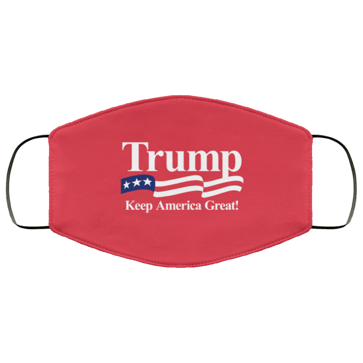 Designs by MyUtopia Shout Out:Trump Keep America Great Adult Fabric Face Mask with Elastic Ear Loops,3 Layer Fabric Face Mask / Red / Adult,Fabric Face Mask