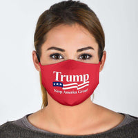 Load image into Gallery viewer, Designs by MyUtopia Shout Out:Trump Keep America Great Adult Fabric Face Mask with Elastic Ear Loops
