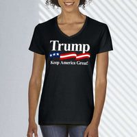 Load image into Gallery viewer, Designs by MyUtopia Shout Out:Trump Keep America Great Ladies&#39; V-Neck T-Shirt
