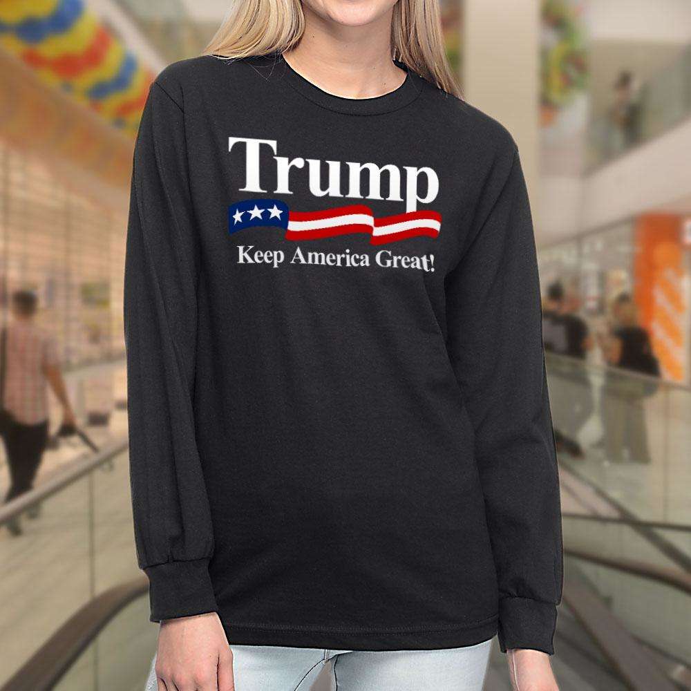 Designs by MyUtopia Shout Out:Trump Keep America Great Long Sleeve Ultra Cotton T-Shirt