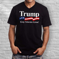 Load image into Gallery viewer, Designs by MyUtopia Shout Out:Trump Keep America Great Men&#39;s Printed V-Neck T-Shirt
