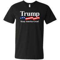Load image into Gallery viewer, Designs by MyUtopia Shout Out:Trump Keep America Great Men&#39;s Printed V-Neck T-Shirt,S / Black,Adult Unisex Vneck Tee
