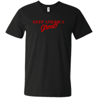 Load image into Gallery viewer, Designs by MyUtopia Shout Out:Trump Keep America Great Men&#39;s Printed V-Neck T-Shirt,S / Black,Long Sleeve T-Shirts
