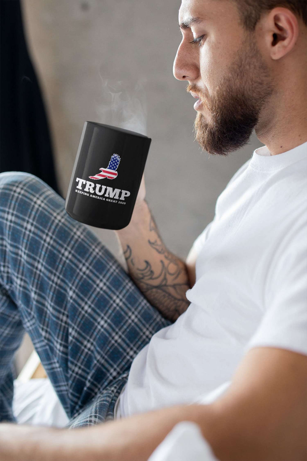 Designs by MyUtopia Shout Out:Trump Keep America Great Patriotic Eagle Ceramic Coffee Mug
