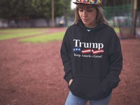 Load image into Gallery viewer, Designs by MyUtopia Shout Out:Trump Keep America Great US FlagCore Fleece Pullover Hoodie
