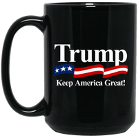 Load image into Gallery viewer, Designs by MyUtopia Shout Out:Trump Keep America Great v2 Ceramic Coffee Mug,15 oz / Black,Ceramic Coffee Mug
