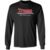 Load image into Gallery viewer, Designs by MyUtopia Shout Out:Trump Keep America Great v2 Long Sleeve Ultra Cotton T-Shirt,S / Black,Long Sleeve T-Shirts
