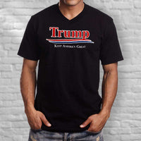 Load image into Gallery viewer, Designs by MyUtopia Shout Out:Trump Keep America Great v2 Men&#39;s Printed V-Neck T-Shirt

