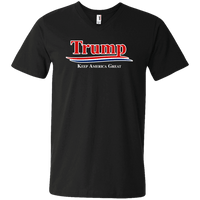 Load image into Gallery viewer, Designs by MyUtopia Shout Out:Trump Keep America Great v2 Men&#39;s Printed V-Neck T-Shirt,S / Black,Adult Unisex Vneck Tee

