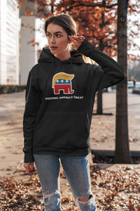 Load image into Gallery viewer, Designs by MyUtopia Shout Out:Trump Keeping America Great 2020 Patriotic Elephant Core Fleece Pullover Hoodie
