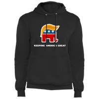 Load image into Gallery viewer, Designs by MyUtopia Shout Out:Trump Keeping America Great 2020 Patriotic Elephant Core Fleece Pullover Hoodie,S / Jet Black,Pullover Hoodie
