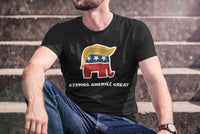 Load image into Gallery viewer, Designs by MyUtopia Shout Out:Trump Keeping America Great 2020 Patriotic Elephant Unisex Jersey Short-Sleeve T-Shirt
