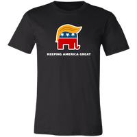 Load image into Gallery viewer, Designs by MyUtopia Shout Out:Trump Keeping America Great 2020 Patriotic Elephant Unisex Jersey Short-Sleeve T-Shirt,X-Small / Black,Adult Unisex T-Shirt
