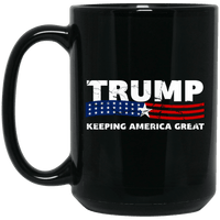 Load image into Gallery viewer, Designs by MyUtopia Shout Out:Trump Keeping America Great Ceramic Coffee Mug,15 oz / Black,Ceramic Coffee Mug
