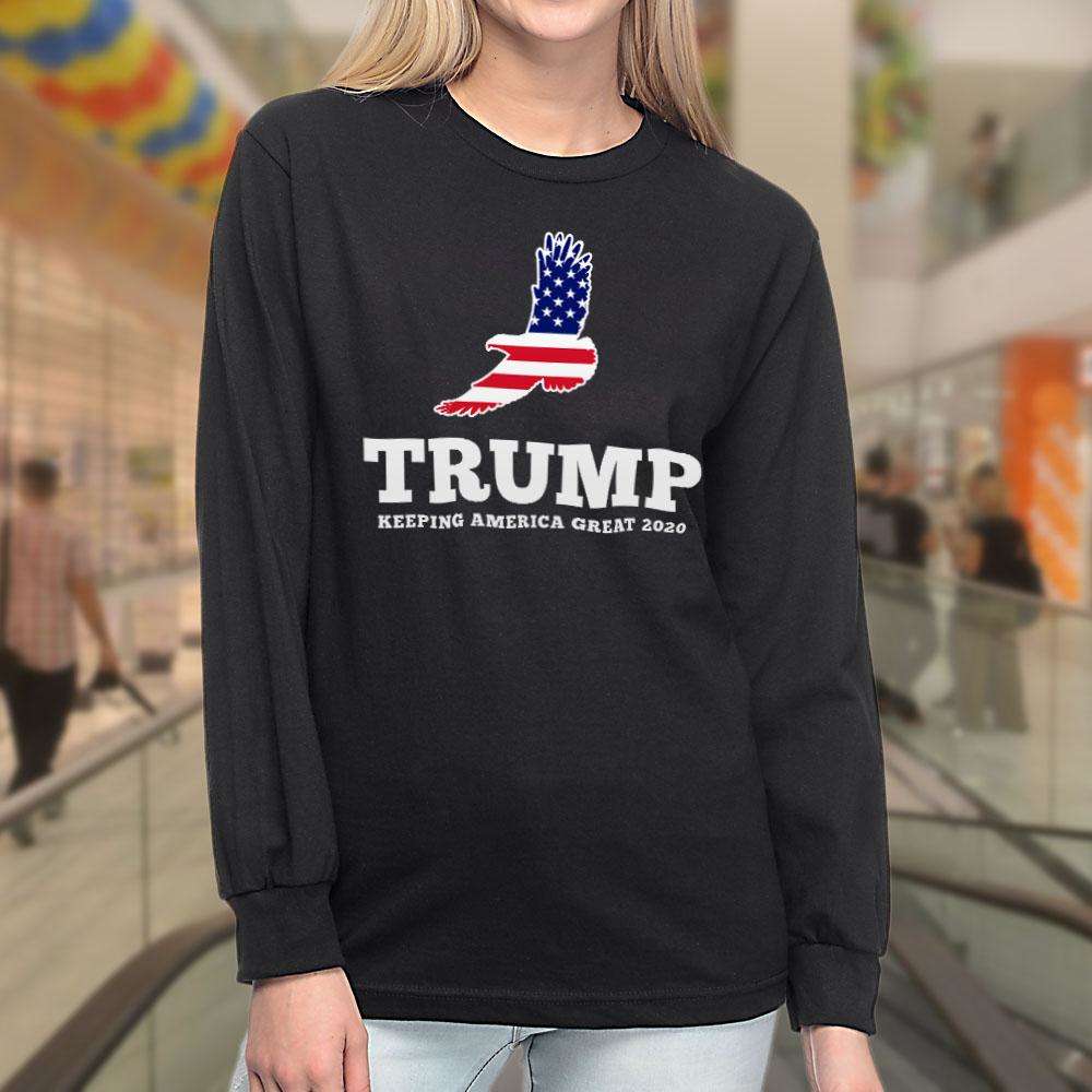 Designs by MyUtopia Shout Out:Trump Keeping America Great Eagle Long Sleeve Ultra Cotton T-Shirt