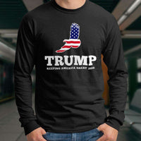 Load image into Gallery viewer, Designs by MyUtopia Shout Out:Trump Keeping America Great Eagle Long Sleeve Ultra Cotton T-Shirt
