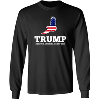 Load image into Gallery viewer, Designs by MyUtopia Shout Out:Trump Keeping America Great Eagle Long Sleeve Ultra Cotton T-Shirt,S / Black,Long Sleeve T-Shirts

