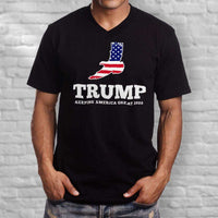 Load image into Gallery viewer, Designs by MyUtopia Shout Out:Trump Keeping America Great Eagle Men&#39;s Printed V-Neck T-Shirt
