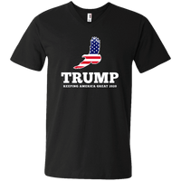 Load image into Gallery viewer, Designs by MyUtopia Shout Out:Trump Keeping America Great Eagle Men&#39;s Printed V-Neck T-Shirt,S / Black,Adult Unisex Vneck Tee
