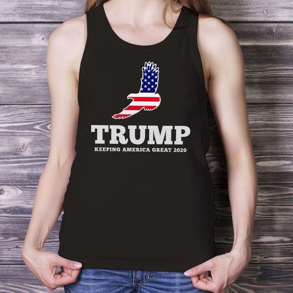 Designs by MyUtopia Shout Out:Trump Keeping America Great Eagle Unisex Tank