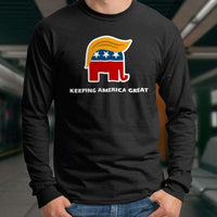 Load image into Gallery viewer, Designs by MyUtopia Shout Out:Trump Keeping America Great Elephant Long Sleeve Ultra Cotton T-Shirt
