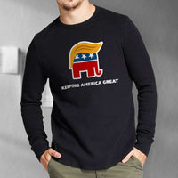 Load image into Gallery viewer, Designs by MyUtopia Shout Out:Trump Keeping America Great Elephant Long Sleeve Ultra Cotton T-Shirt
