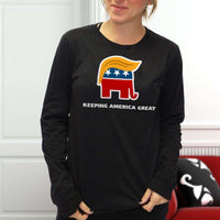 Load image into Gallery viewer, Designs by MyUtopia Shout Out:Trump Keeping America Great Elephant Long Sleeve Ultra Cotton T-Shirt
