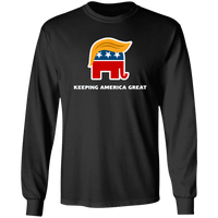 Load image into Gallery viewer, Designs by MyUtopia Shout Out:Trump Keeping America Great Elephant Long Sleeve Ultra Cotton T-Shirt,Black / S,Long Sleeve T-Shirts
