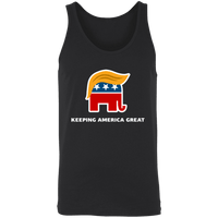 Load image into Gallery viewer, Designs by MyUtopia Shout Out:Trump Keeping America Great Elephant Unisex Tank,X-Small / Black,Tank Tops
