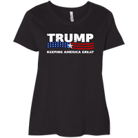 Load image into Gallery viewer, Designs by MyUtopia Shout Out:Trump Keeping America Great Ladies&#39; Plus Size Curvy T-Shirt,Black / Plus 1X,Ladies T-Shirts
